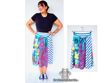 Lola Rock Jersey-Rock Sommerrock in 16 Größen 30 bis 60 Nähanleitung mit Schnittmuster für Anfänger von firstloungeberlin