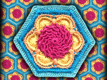 Sechseckige Grannymuster "FLORA" - Häkeln