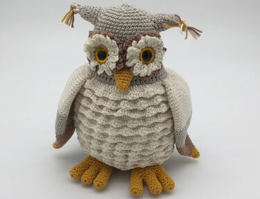 Häkelanleitung Eule Schuhubert