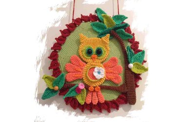 Haustürschild 005 Eule Häkelanleitung Amigurumi