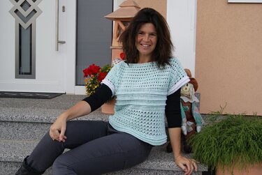 Pullunder / Kurz-Pulli DIAMANT (Gr. S/M, L/XL -leicht an alle Größen anzupassen) - Häkeln