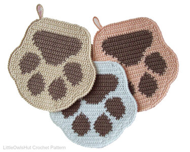 052 Crochet Pattern -  Paw Potholder or decor  - Amigurumi PDF file by Zabelina CP