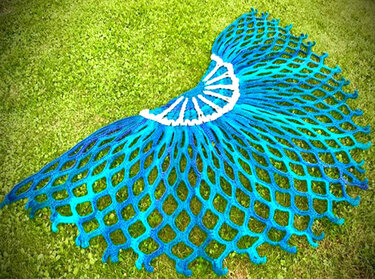 Halbrundes  Tuch "INTERNETZ" - Häkeln