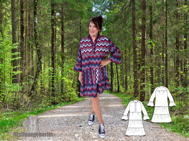 BOHO Kleid & Bluse oversize Stufenkleid Damenkleid Longbluse Umstandskleid - Nähen