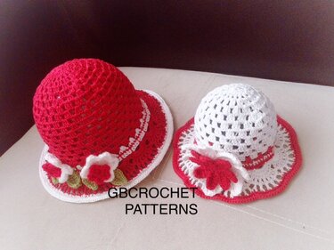 Crochet Pattern, Mom and Me, Baby to adult summer Sun hat, Baby girls Hat, crochet summer hat pattern, girls hat, Nb to adult sizes, US/UK