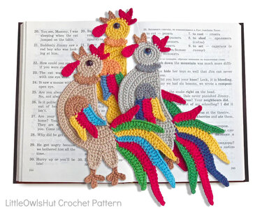 123 Crochet Pattern - Rooster decor or bookmark - Amigurumi PDF file by Zabelina Cp