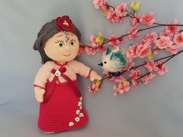 Häkelanleitung, Puppenkleidung Kairi die Koreanerin