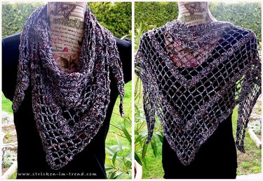 Crochet Pattern for a triangle shawl | 3-Eckstuch "Messiness"