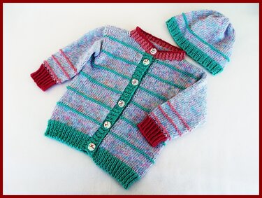 Strickjacke aus Bobbel-Baumwolle für Kleinkinder Größe 86-92 - Strickanleitung