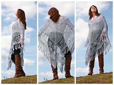 - LEONA - Ponchos häkeln, Sommer, One Size Damengröße, Sommerponcho