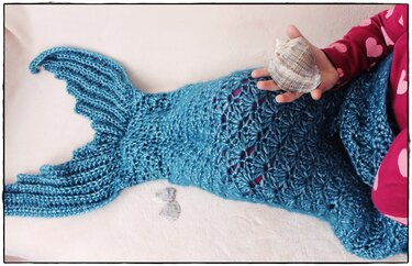 Meerjungfrauen-Decke, Häkelanleitung in 10 Größen, mit Größentabelle