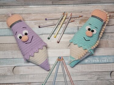 Häkelanleitung "Freche Buntstifte" (mit und ohne Rechenkette)