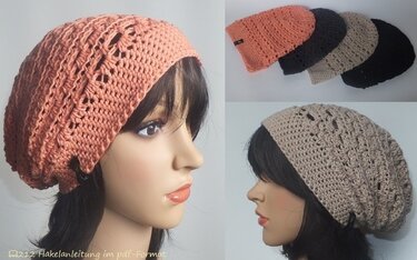 "Ayke" lässige Beanie / Häkelmütze für jede Jahreszeit