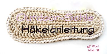 Häkelanleitung - Espadrilles-Sohle / Outdoor-Sohle Jute - Gr.35-42 - No.67