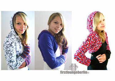 Carry  Wende Hoody Jacke Sweatjacke Kapuzenjacke Wendejacke Gr. 34 bis 44 Nähanleitung mit Schnittmuster von firstloungeberlin - Bild 2