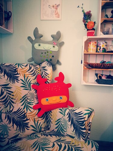 Kissen Cartoon Krebs häkeln