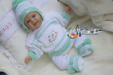 Strickanleitung für Baby's u. Reborns Modell Fritzi Gr. 50 - 56 4-teilig