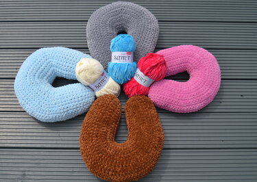 - BIBERHÖRNCHEN Nackenkissen, Universalanleitung für jedes Garn und Größe anzupassen, hier Chenillegarn - Häkeln