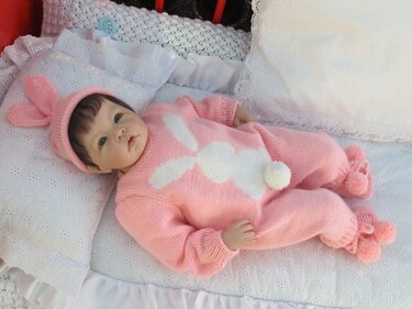 Strickanleitung Baby Set 3-teilig Gr.50/52 für Reborn und Baby