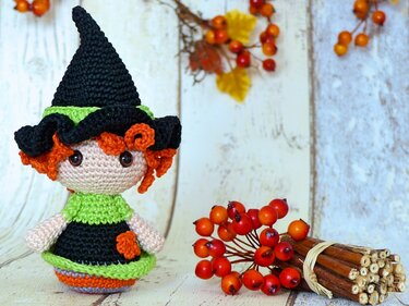 Halloween-Trio: Witch, Pumpkin & Vampire – Crochet Pattern