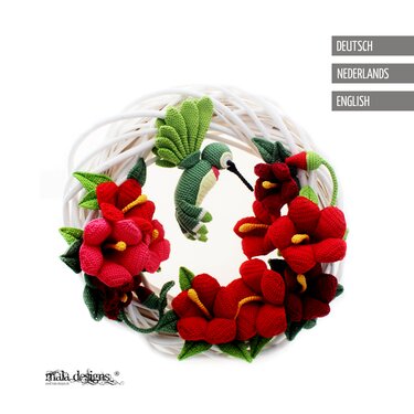 Kolibri mit Hibiskuskranz - Häkeln