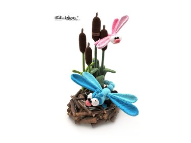 Libellen MIT Rohrkolben - Häkeln