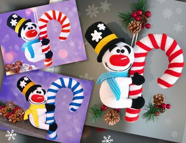 Candy canes man - Crochet Pattern from Diana´s kleiner Häkelshop