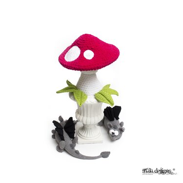 mini dragons with mushrooms - Crochet