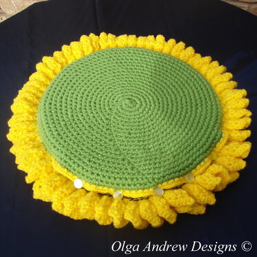 Sunflower chair seat cushion crochet pattern 043