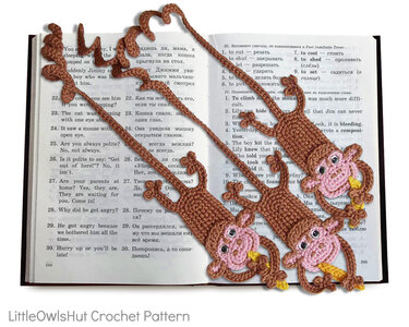 029 Crochet Pattern -  Monkey bookmark or decor - Amigurumi PDF file by Zabelina CP