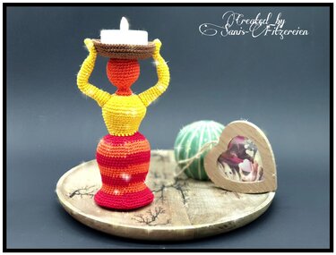 Häkelanleitung Teelichthalter "Fräulein"