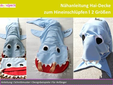 Hai Decke, Haidecke, Hai Schlafsack, Meerjungfrau-Decke Jungs - Bild 2
