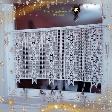 Winter / Weihnacht's Gardine " Sternenhimmel " - Häkeln