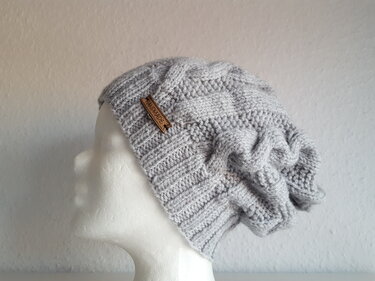 59 Strickanleitung Beanie Longbeanie Zopf