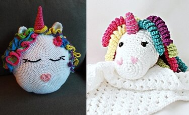 Kombihäkelanleitung Einhorn-Kissen & Einhorn-Schnuffeltuch