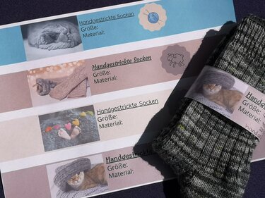 Banderole für selbstgestrickte Socken / Verpackung Socken - Basteln
