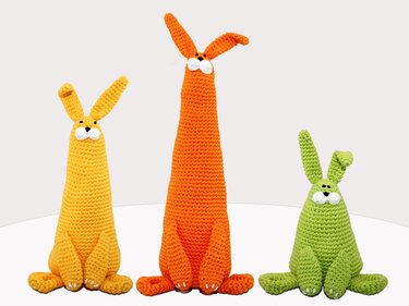 Bunnies Trio - 3 sizes - Crochet Pattern