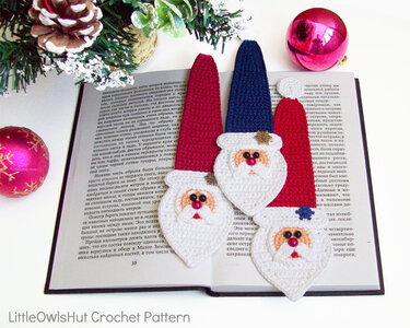 168 Crochet Pattern - Santa bookmark or decor - Amigurumi PDF file by Zabelina CP