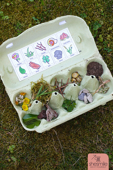 Natur-Bingo für Kinder (Druckvorlagen und Spielideen) - Basteln