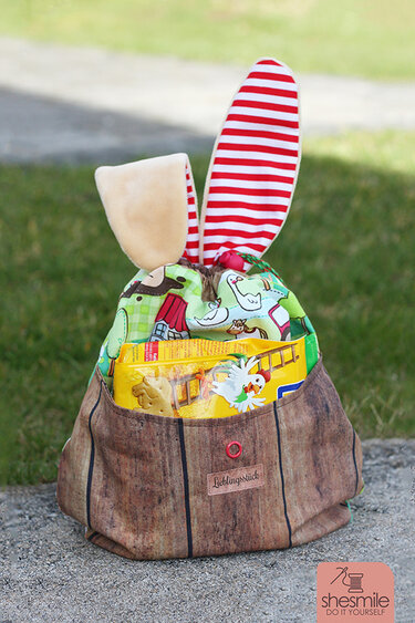 Kuscheltier-Wendetasche "Osternesthase" (Nähanleitung und Schnittmuster)