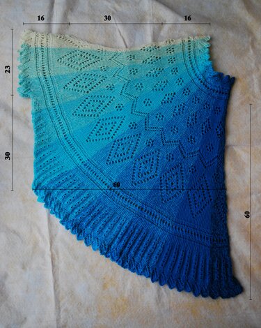 Knitted semicircular tunic size L - Knitting