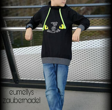 "K.Puzen-Rollover 2.0" Hoodie Gr. 92-164 - Schnittmuster & Beamerdatei - Bild 2