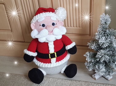 Weihnachtslampe Weihnachtsmann Klausi - Häkeln