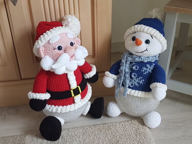 Weihnachtslampe Weihnachtsmann Klausi - Häkeln