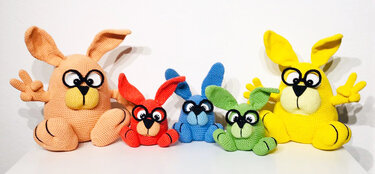 Ostern 2020: "Die BrillOhrHasen XXL“ - Komplettpaket mit groß & klein“ - Häkeln