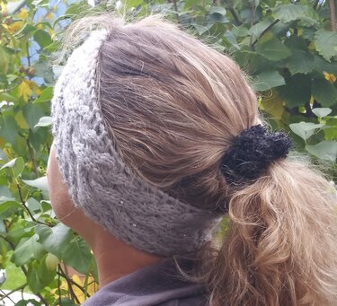Stirnband "Eiskristall" - warm, weich und schnell gestrickt - Bild 8