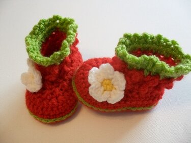 Häkelanleitung Babyschuhe "Erdbeere",#04 - Bild 5