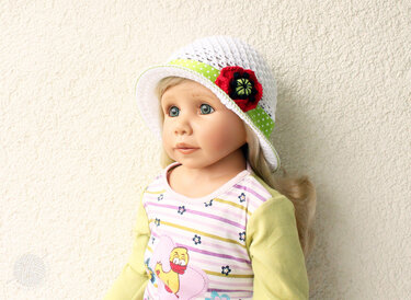 Sommerhut für Babys/Kinder "Mohnblume", alle Größen - Häkeln
