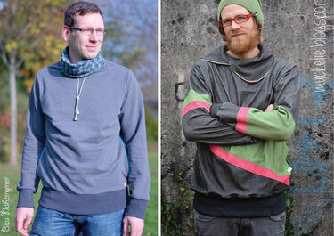 Männer - Kragenhoodie Gr. XS- 4XL - Nähen