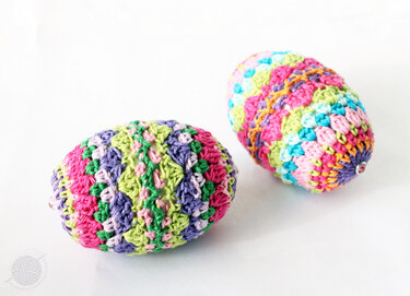 Colorful easter eggs, size 8 cm - Crochet